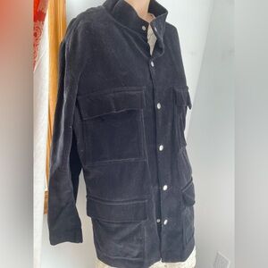 23.5” PTP vintage black corduroy jacket coat made in Finland set